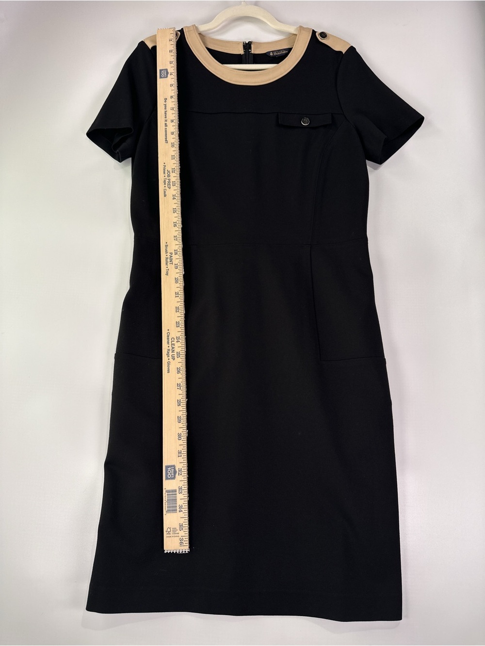 Brooks Brothers Sheath Dress Short Sleeve Button Epaulet Viscose Blend Size 10 - Picture 15 of 15